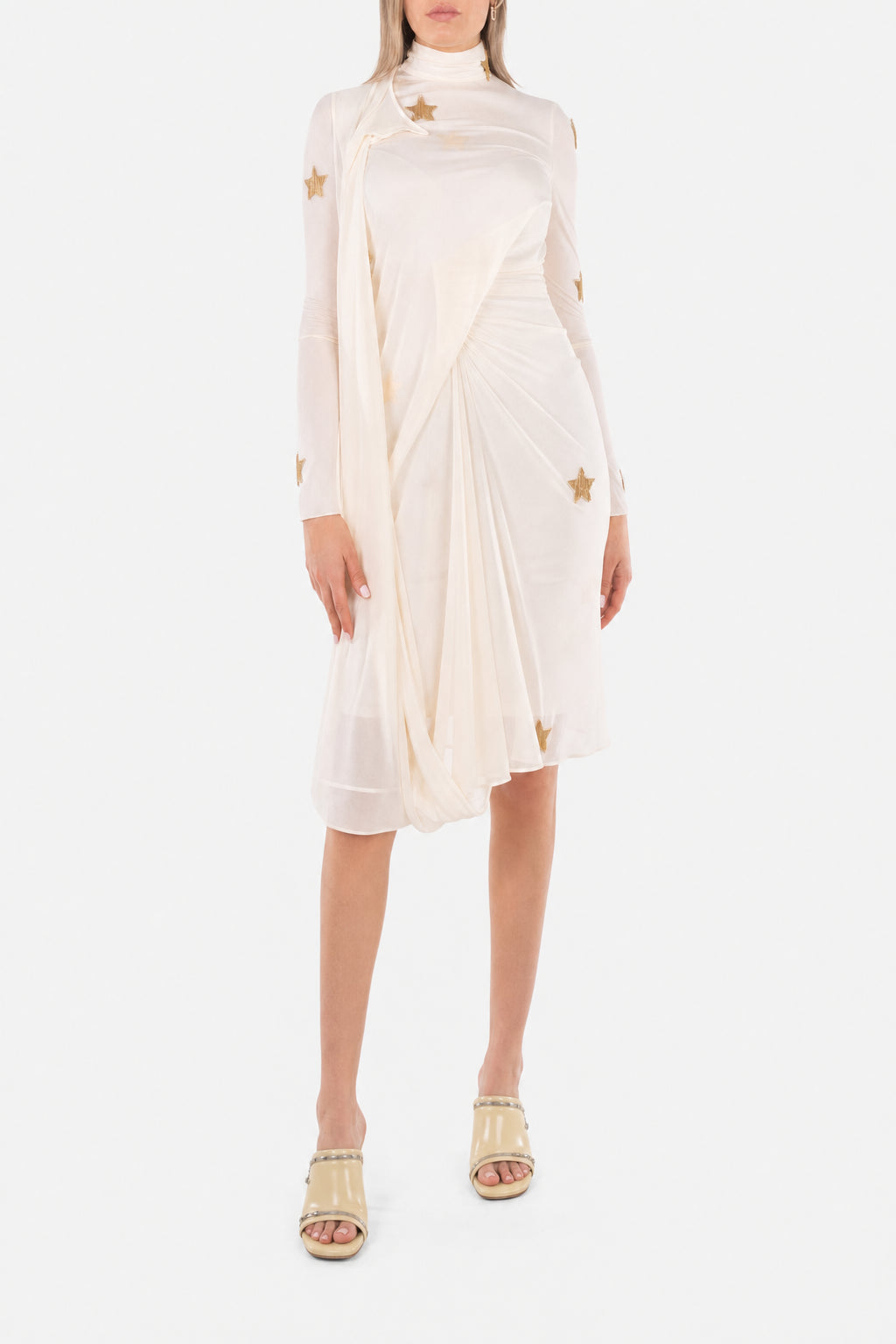 BURBERRY WOMEN'S IVORY STAR EMBELLISHED DRESS