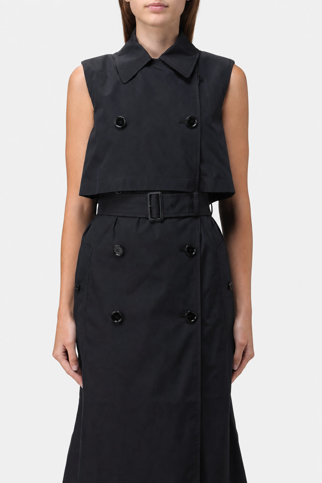 BURBERRY WOMEN'S BLACK SLEEVELESS TRENCH DRESS