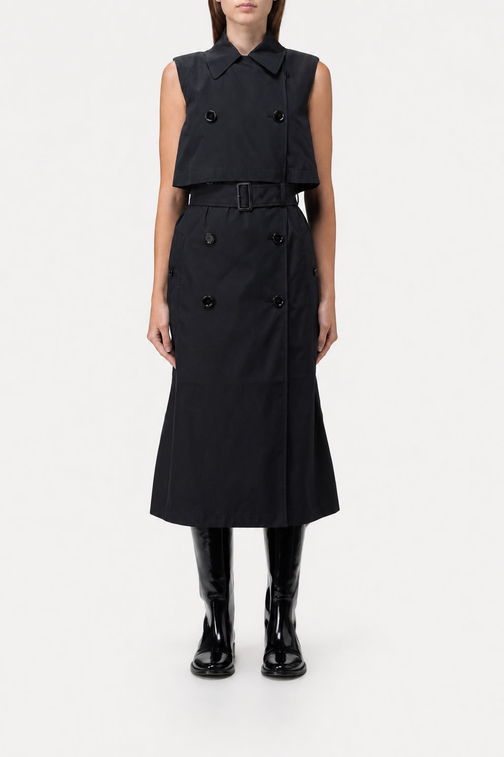 BURBERRY WOMEN'S BLACK SLEEVELESS TRENCH DRESS