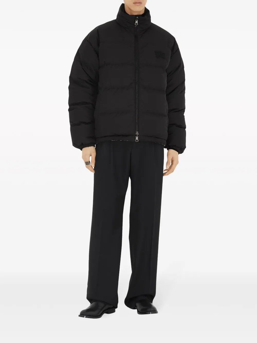 BURBERRY MEN'S BLACK BEIGE CHECK JACKET