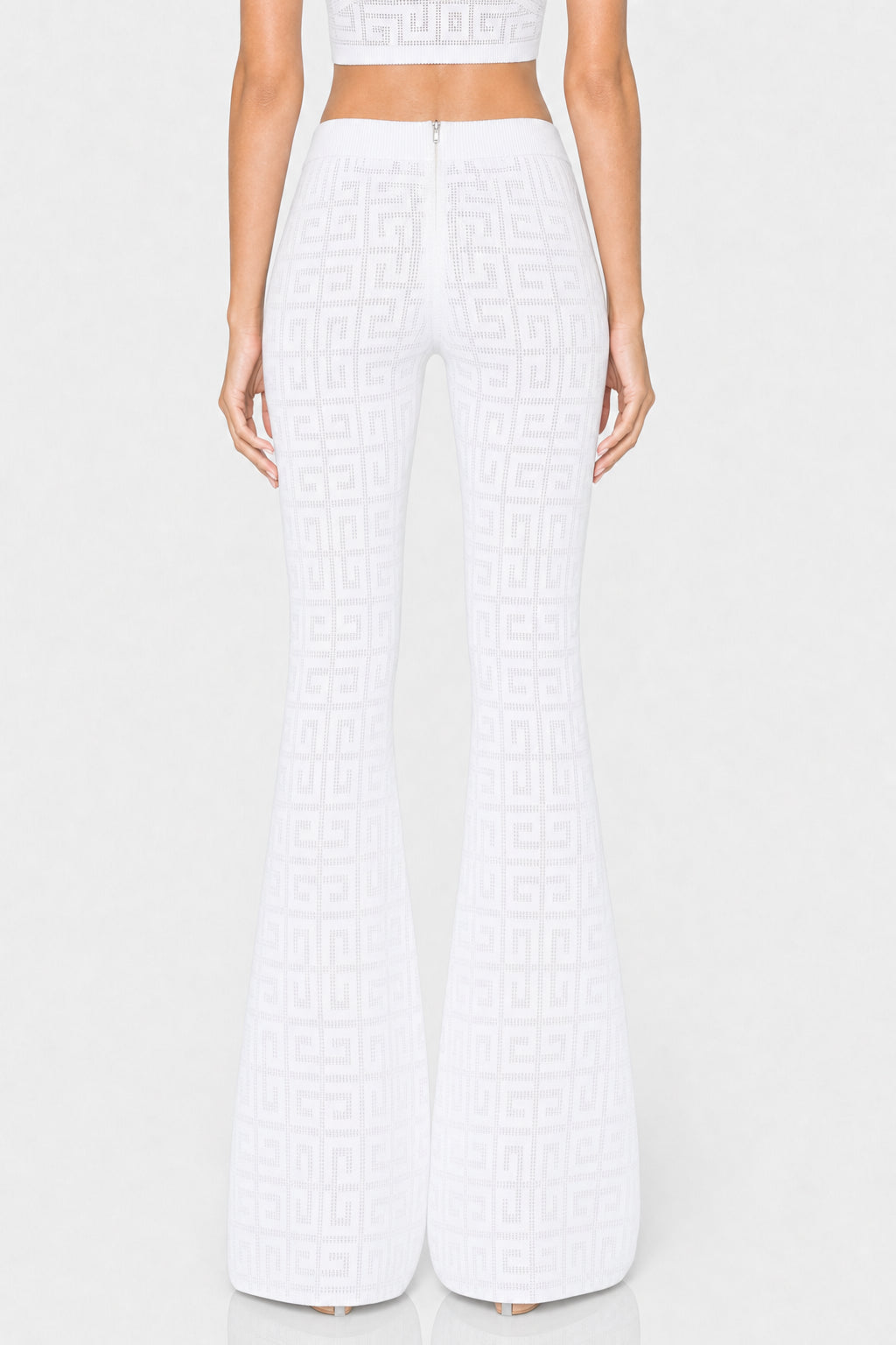 GIVENCHY WOMEN'S WHITE WIDE KNIT TROUSERS