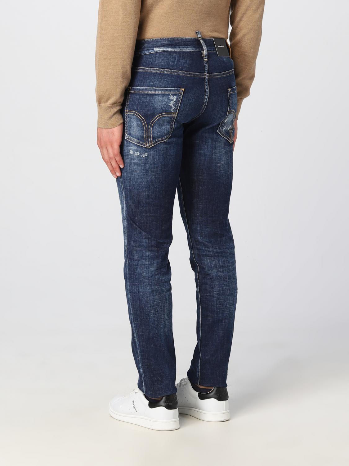 DSQUARED2 MEN'S DARK BLUE DISTRESSED JEANS