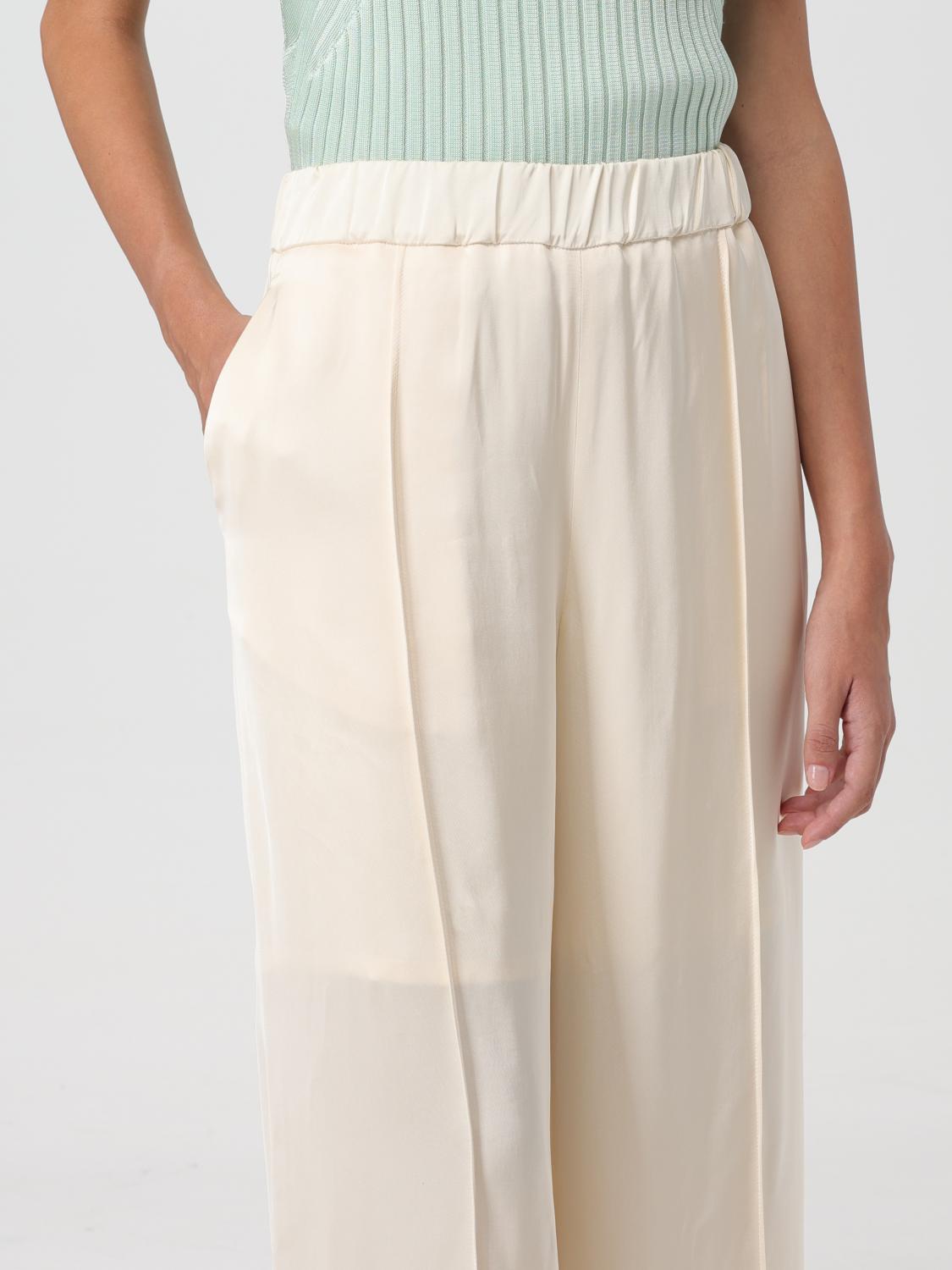 JIL SANDER WOMEN'S LIGHT CREAM WIDE TROUSERS