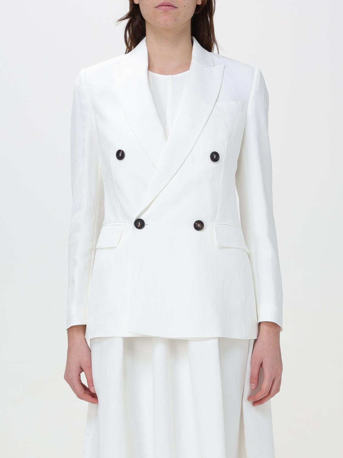 BRUNELLO CUCINELLI WOMEN'S WHITE DOUBLE BREASTED JACKET