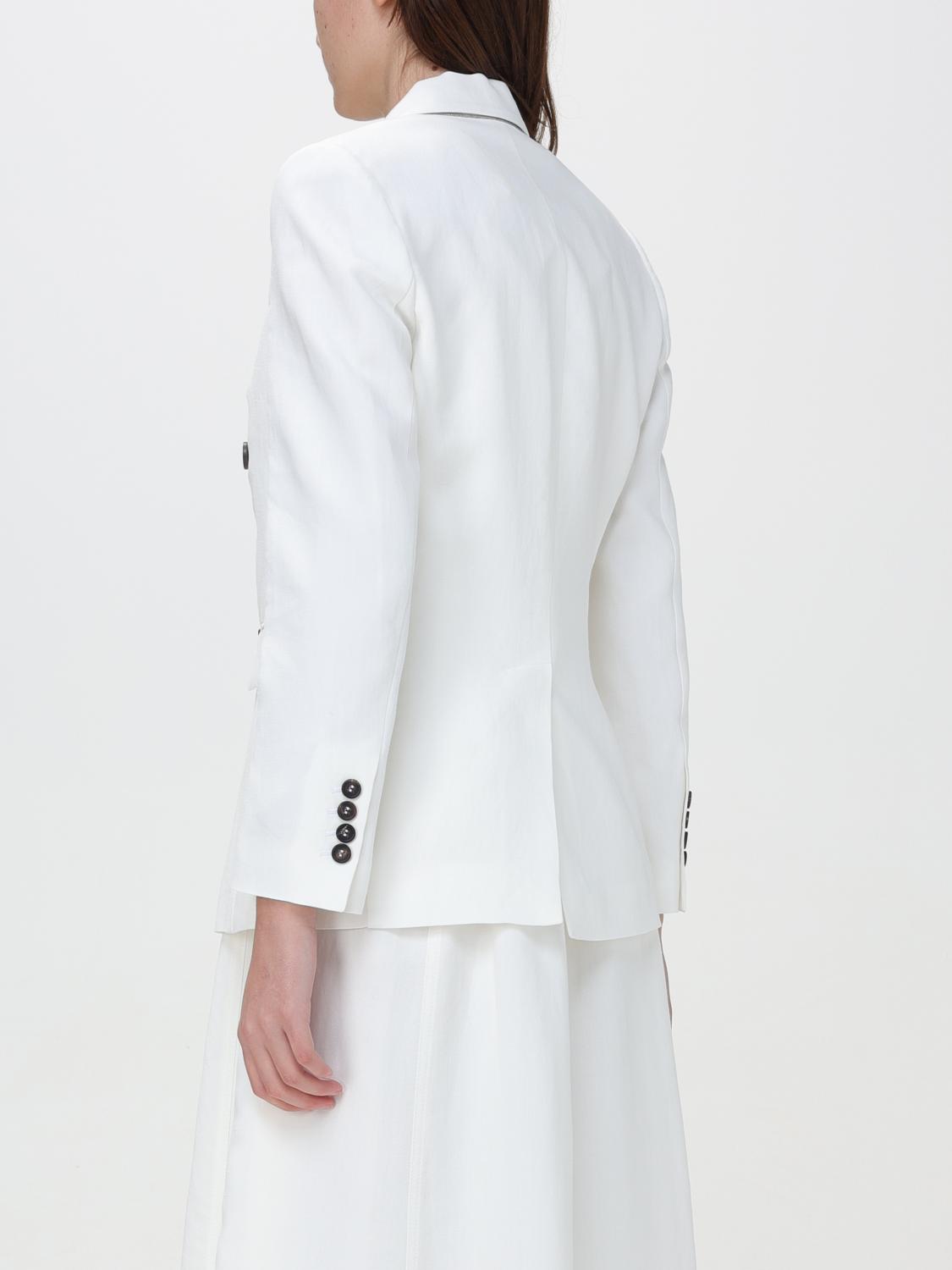 BRUNELLO CUCINELLI WOMEN'S WHITE DOUBLE BREASTED JACKET