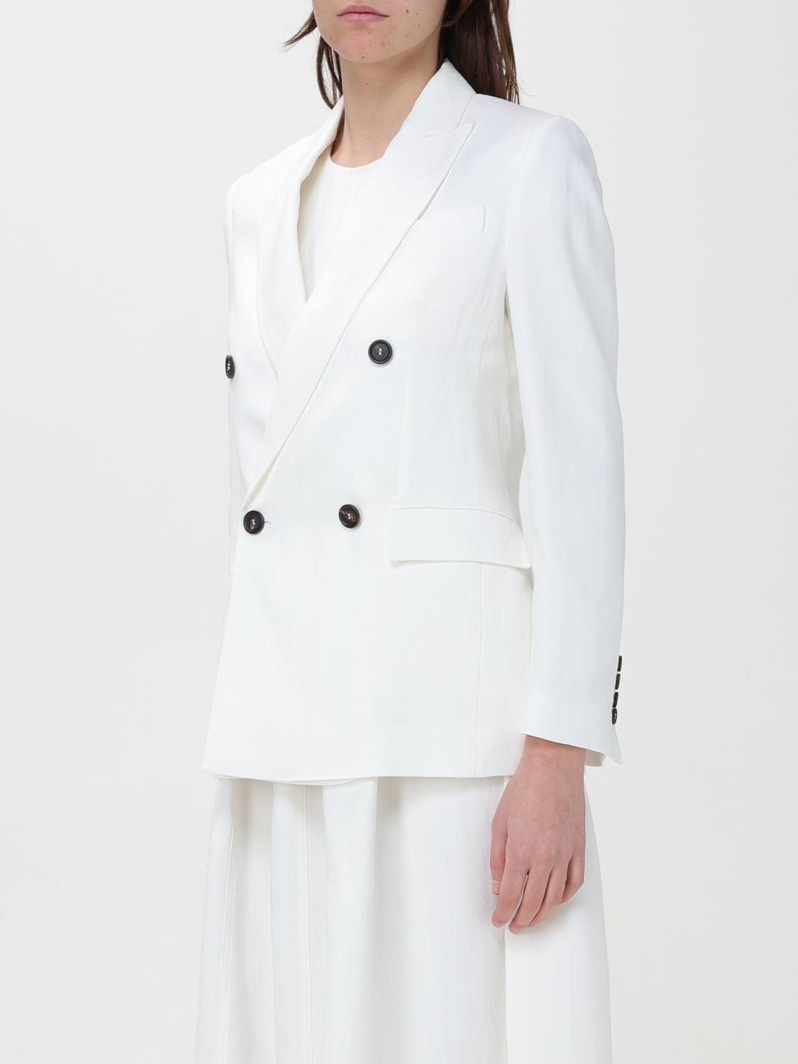 BRUNELLO CUCINELLI WOMEN'S WHITE DOUBLE BREASTED JACKET