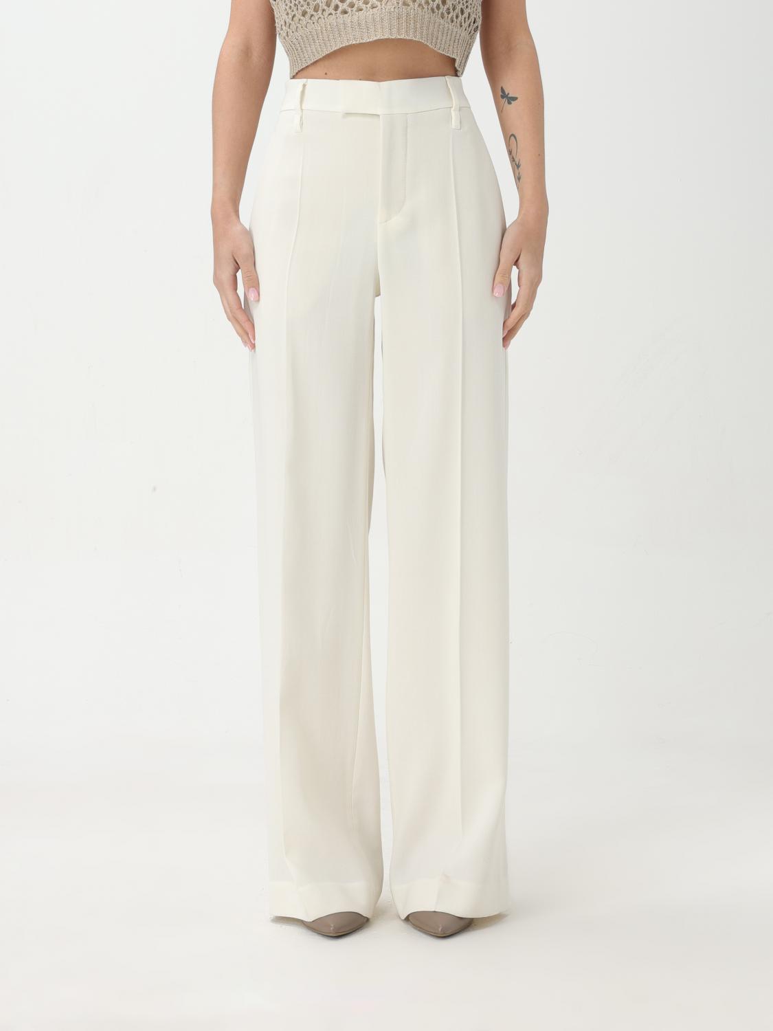 BRUNELLO CUCINELLI WOMEN'S OFF WHITE WOOL TROUSERS