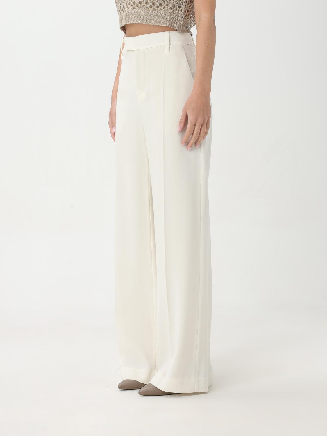 BRUNELLO CUCINELLI WOMEN'S OFF WHITE WOOL TROUSERS