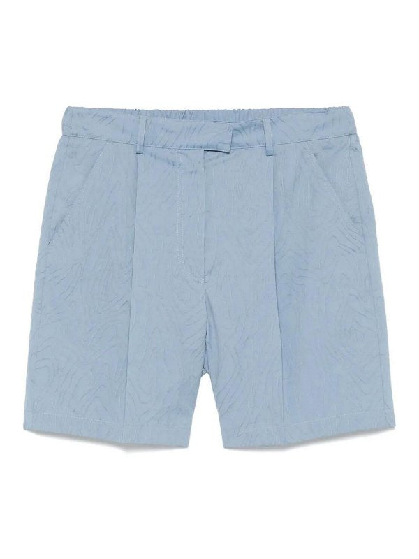 BRUNELLO CUCINELLI WOMEN'S LIGHT BLUE COTTON SHORTS