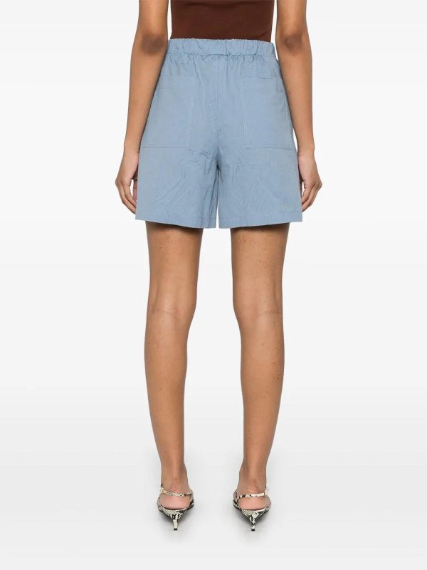 BRUNELLO CUCINELLI WOMEN'S LIGHT BLUE COTTON SHORTS