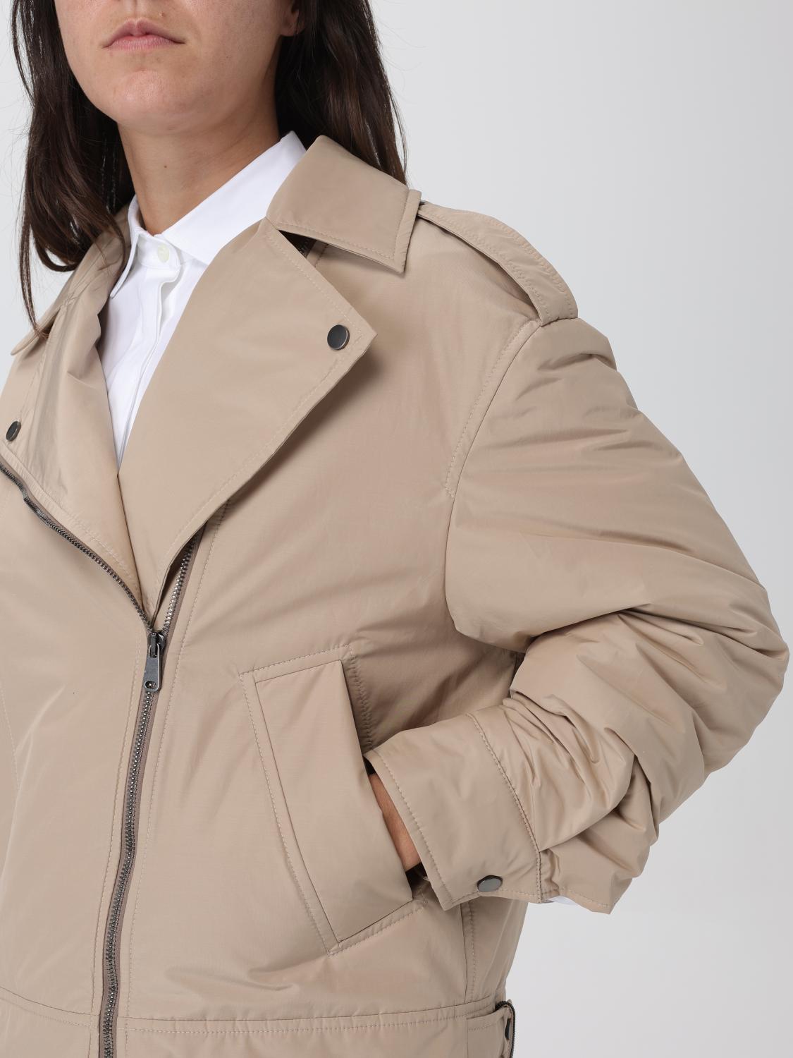 BRUNELLO CUCINELLI WOMEN'S BEIGE LIGHTWEIGHT ZIP JACKET