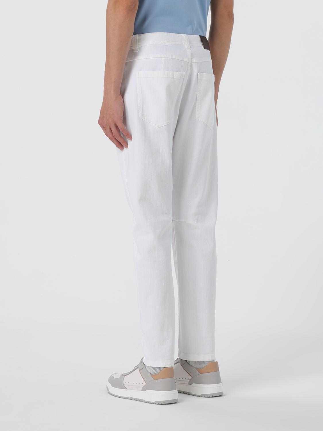 BRUNELLO CUCINELLI WOMEN'S WHITE COTTON STRAIGHT TROUSERS