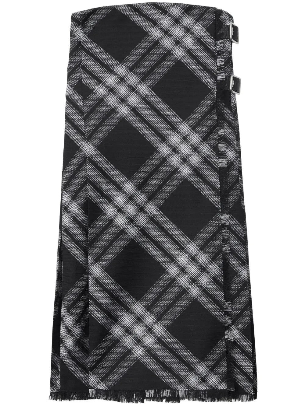 BURBERRY WOMEN'S BLACK WHITE PLAID SKIRT