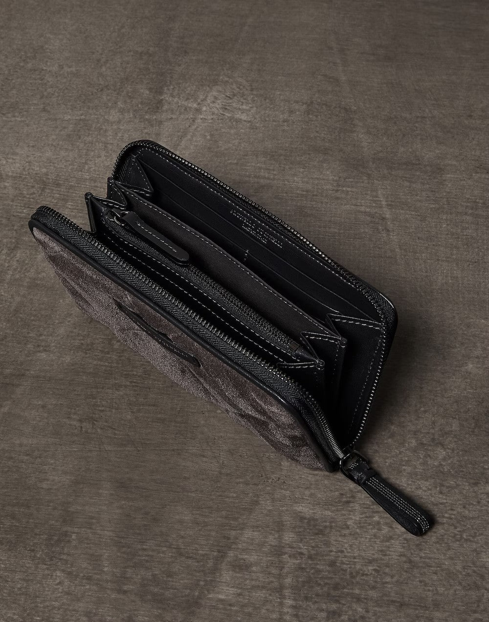 BRUNELLO CUCINELLI WOMEN'S DARK GREY LEATHER WALLET