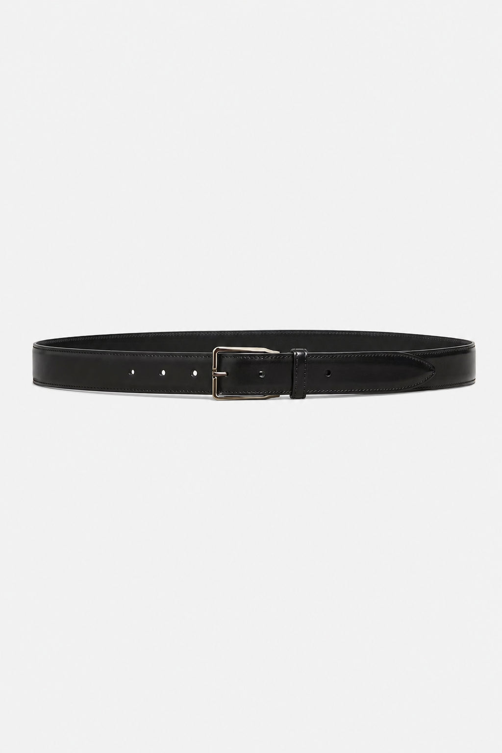 BRUNELLO CUCINELLI MEN'S BLACK LEATHER BELT