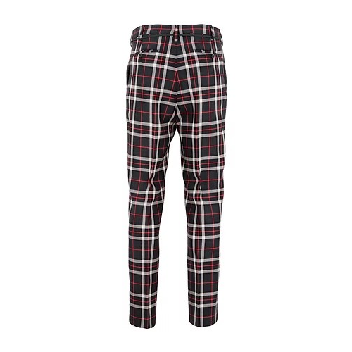 MARNI MEN'S BLACK RED PLAID TROUSERS