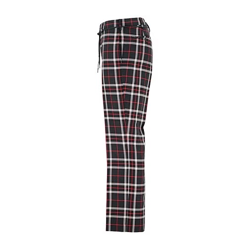 MARNI MEN'S BLACK RED PLAID TROUSERS