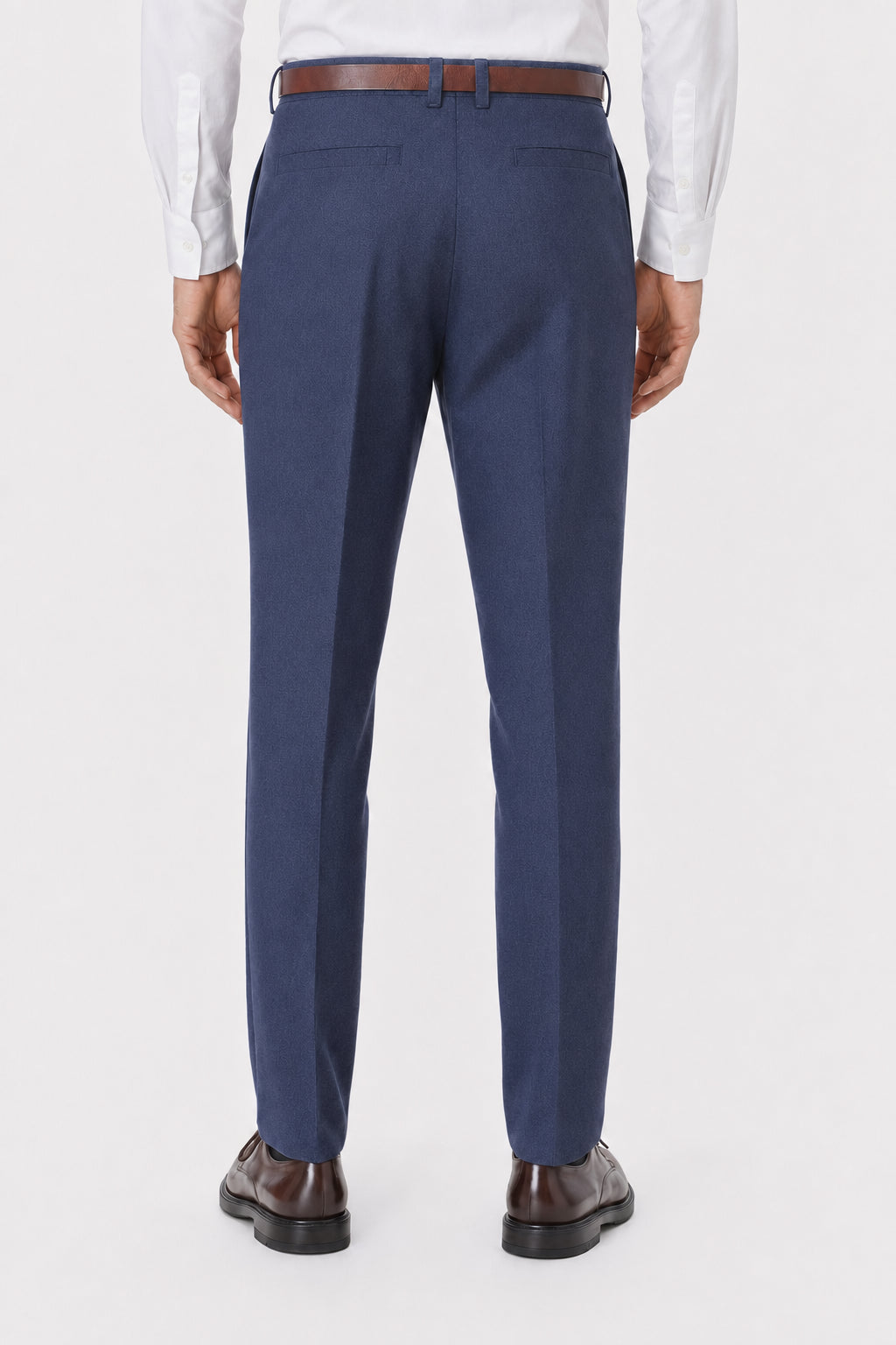 BRUNELLO CUCINELLI MEN'S DARK BLUE COTTON TROUSERS