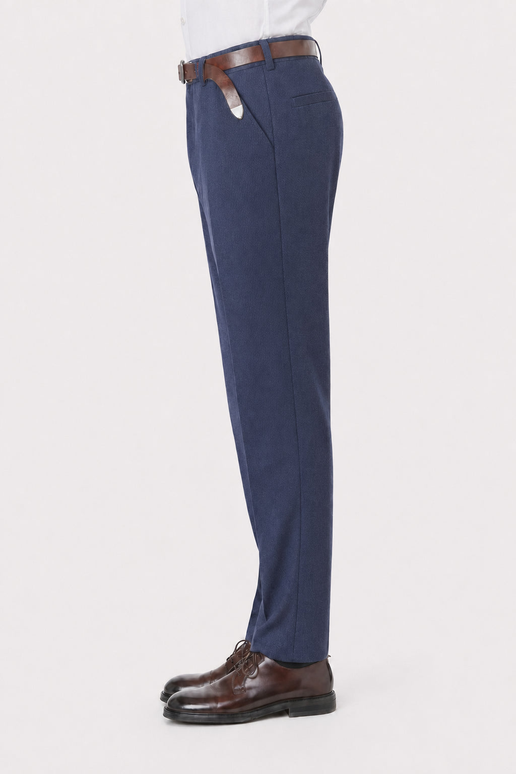 BRUNELLO CUCINELLI MEN'S DARK BLUE COTTON TROUSERS