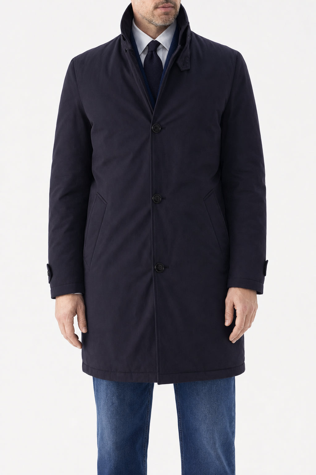 BRUNELLO CUCINELLI MEN'S DARK BLUE COTTON JACKET