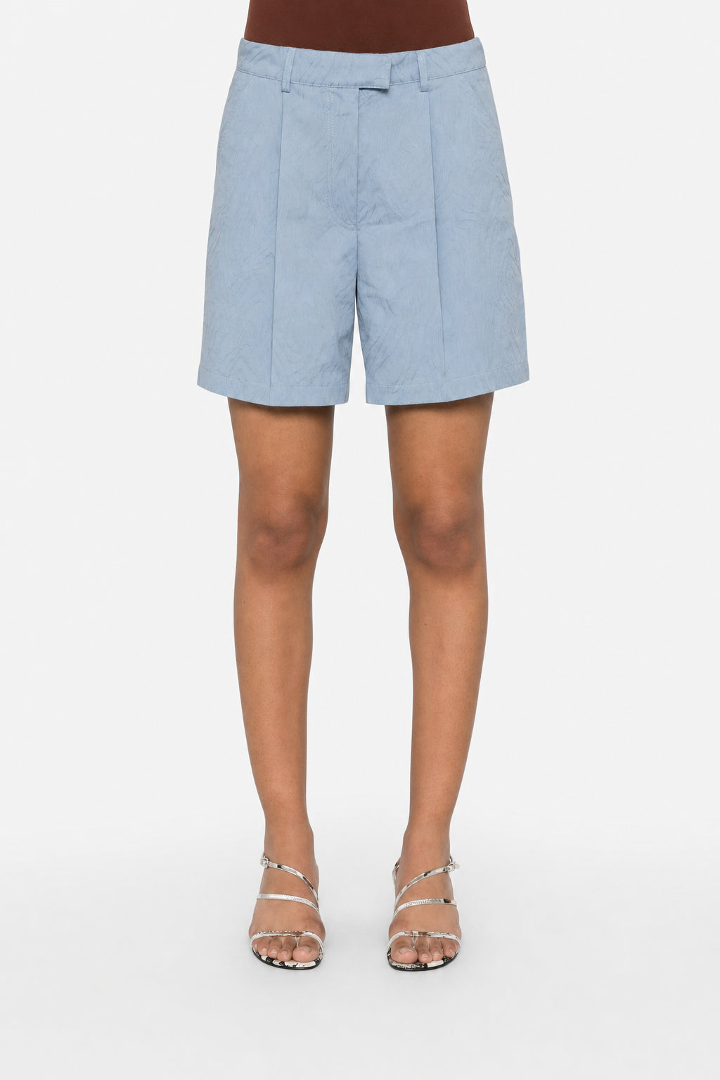 BRUNELLO CUCINELLI WOMEN'S LIGHT BLUE COTTON SHORTS
