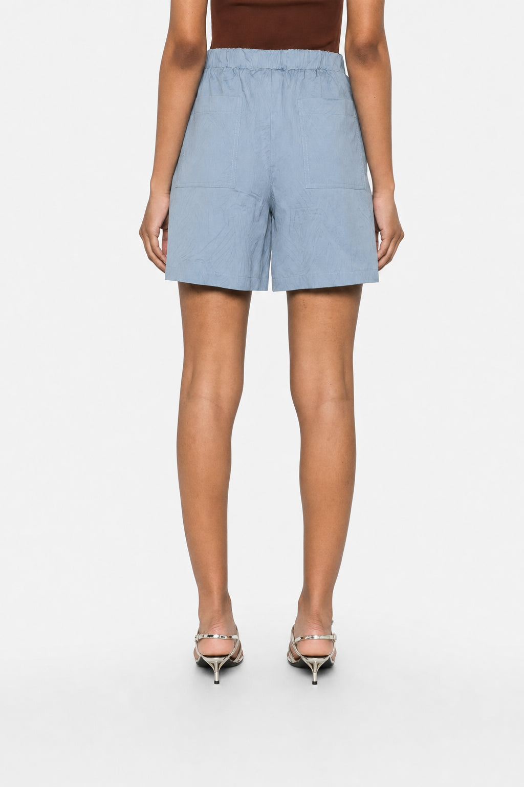 BRUNELLO CUCINELLI WOMEN'S LIGHT BLUE COTTON SHORTS