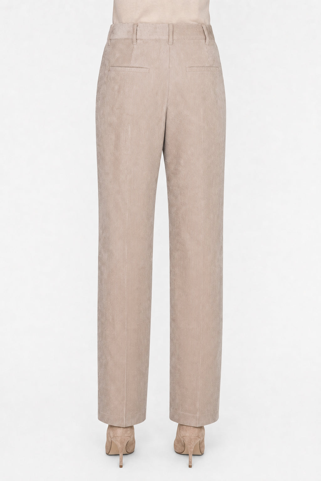 BRUNELLO CUCINELLI WOMEN'S LIGHT BEIGE VELVET TROUSERS