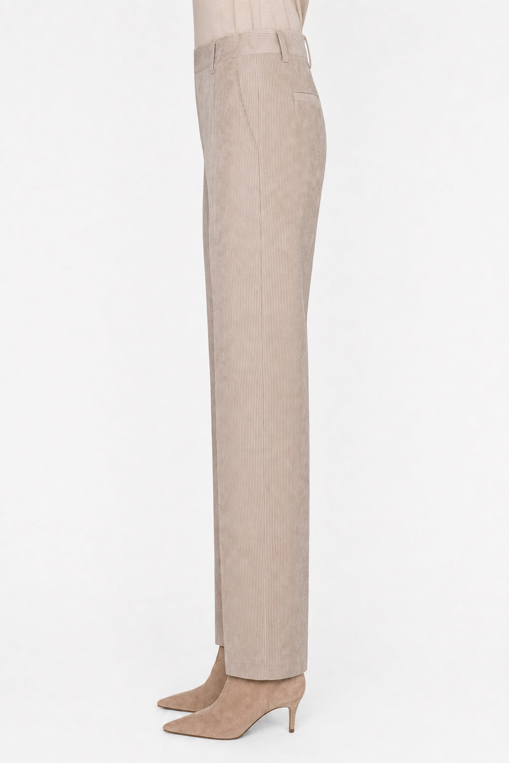 BRUNELLO CUCINELLI WOMEN'S LIGHT BEIGE VELVET TROUSERS