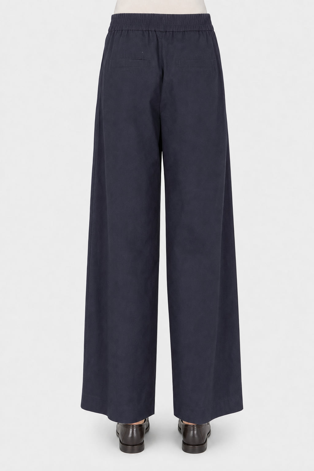 BRUNELLO CUCINELLI WOMEN'S DARK BLUE COTTON TROUSERS