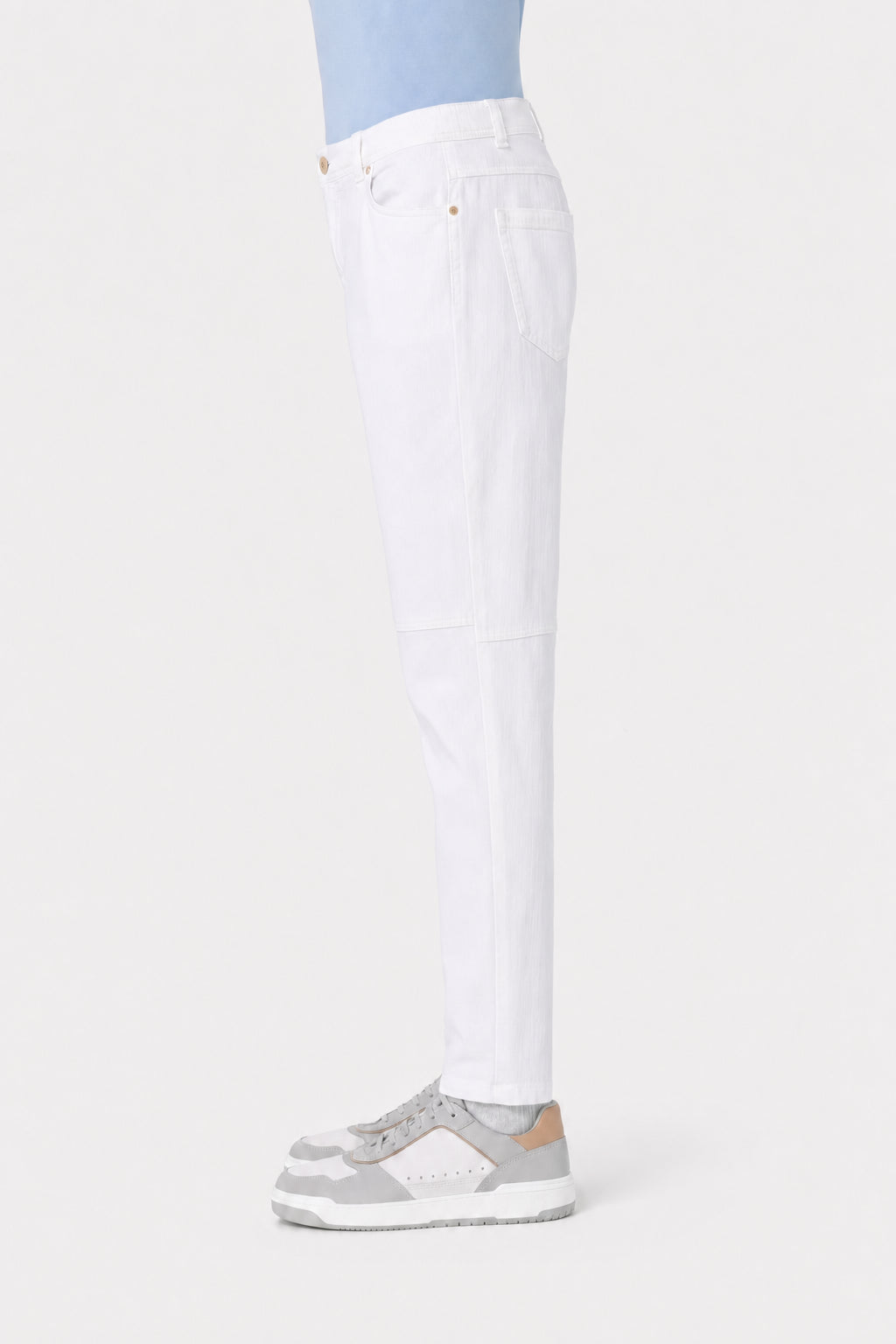 BRUNELLO CUCINELLI WOMEN'S WHITE COTTON STRAIGHT TROUSERS