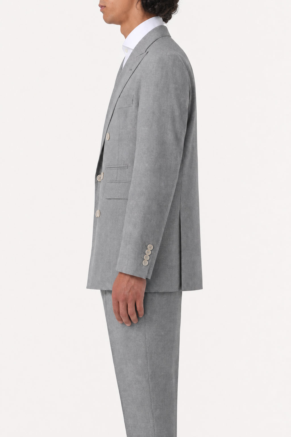 BRUNELLO CUCINELLI MEN'S LIGHT GREY WOOL BLAZER