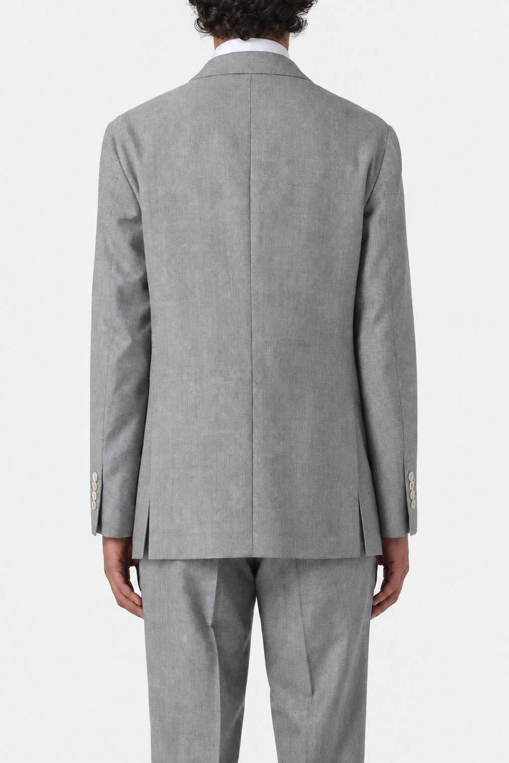 BRUNELLO CUCINELLI MEN'S LIGHT GREY WOOL BLAZER