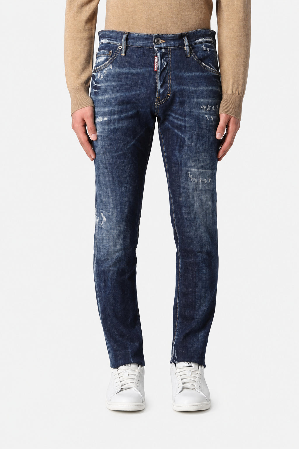 DSQUARED2 MEN'S DARK BLUE DISTRESSED JEANS