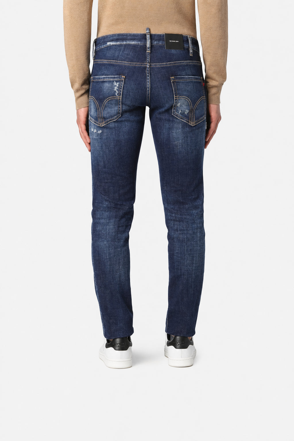 DSQUARED2 MEN'S DARK BLUE DISTRESSED JEANS