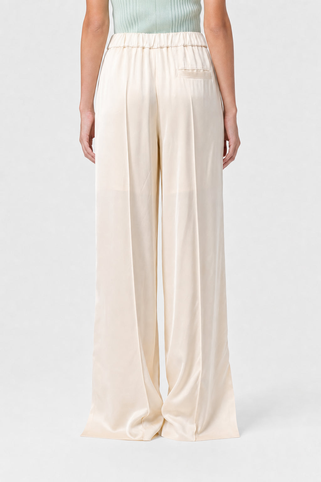 JIL SANDER WOMEN'S LIGHT CREAM WIDE TROUSERS
