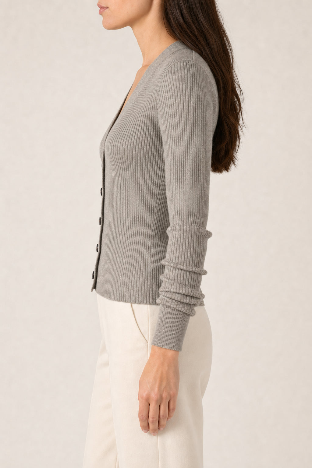 BRUNELLO CUCINELLI WOMEN'S LIGHT GREY CASHMERE SWEATER