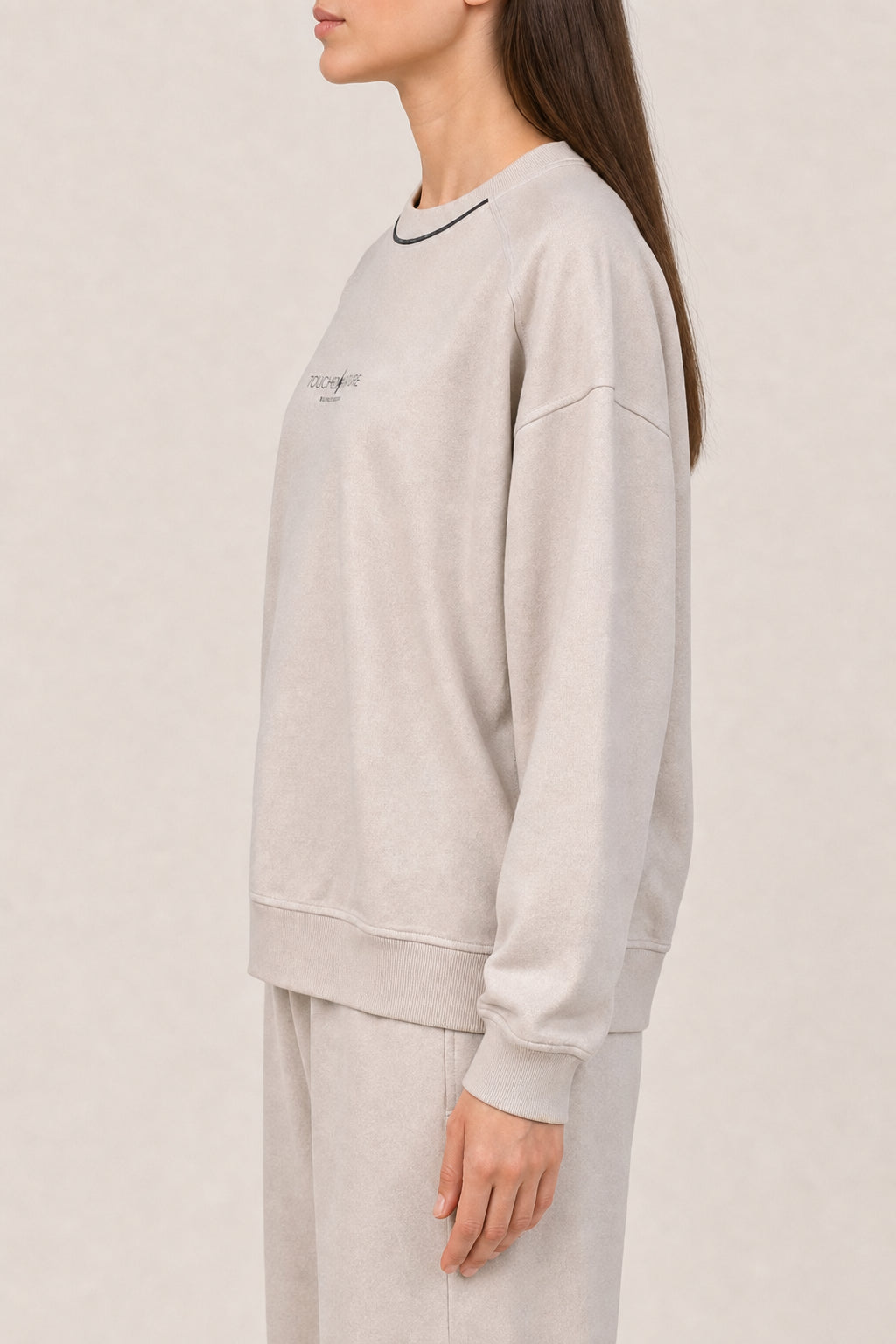 BRUNELLO CUCINELLI WOMEN'S LIGHT BEIGE COTTON SWEATSHIRT