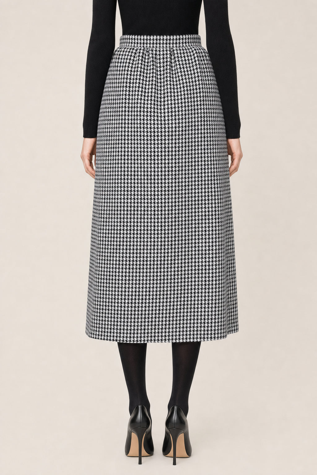 DIOR WOMEN'S BLACK WHITE CHECKED SKIRT