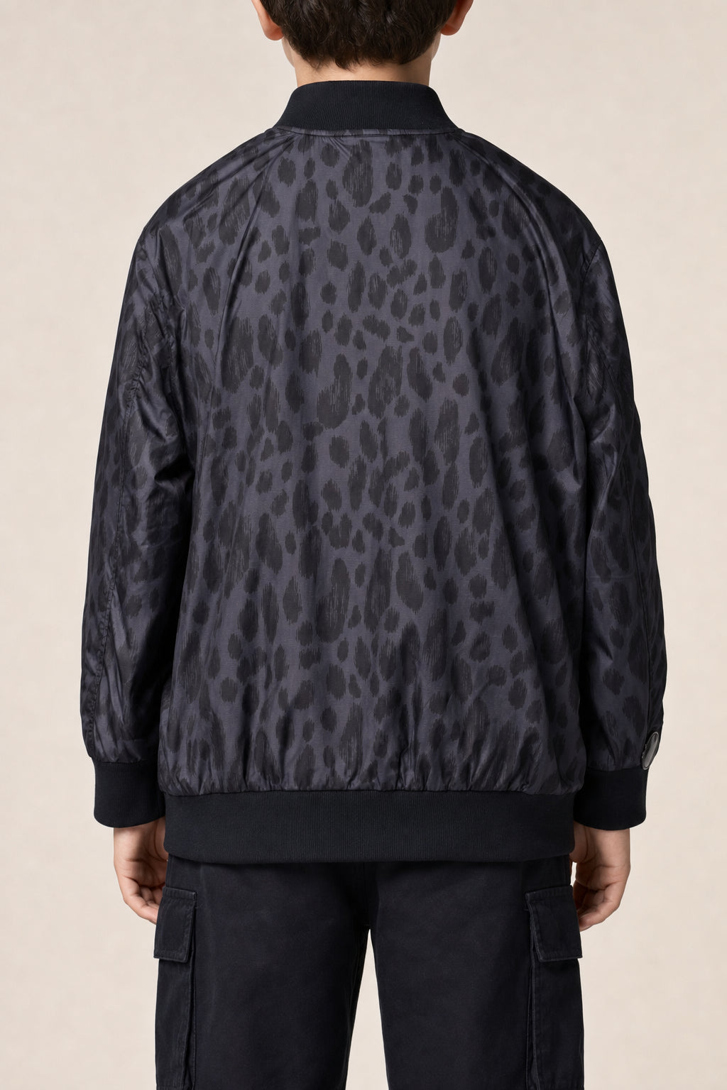 DIOR KIDS BLACK LEOPARD PRINT JACKET