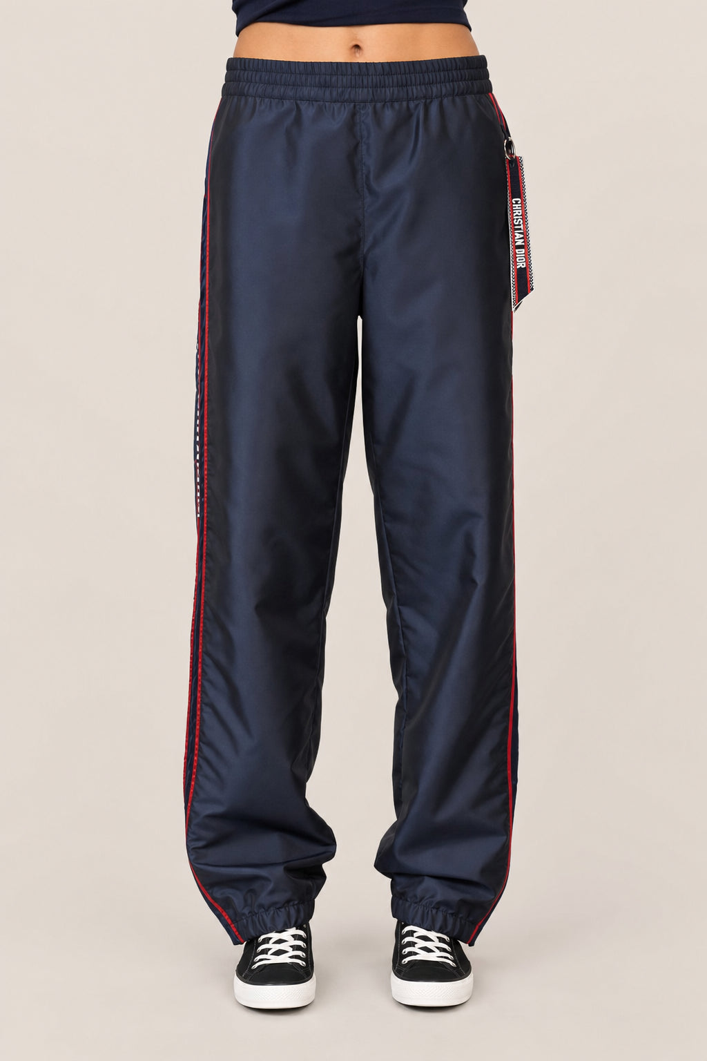 DIOR WOMEN'S NAVY LOGO TRACK TROUSERS