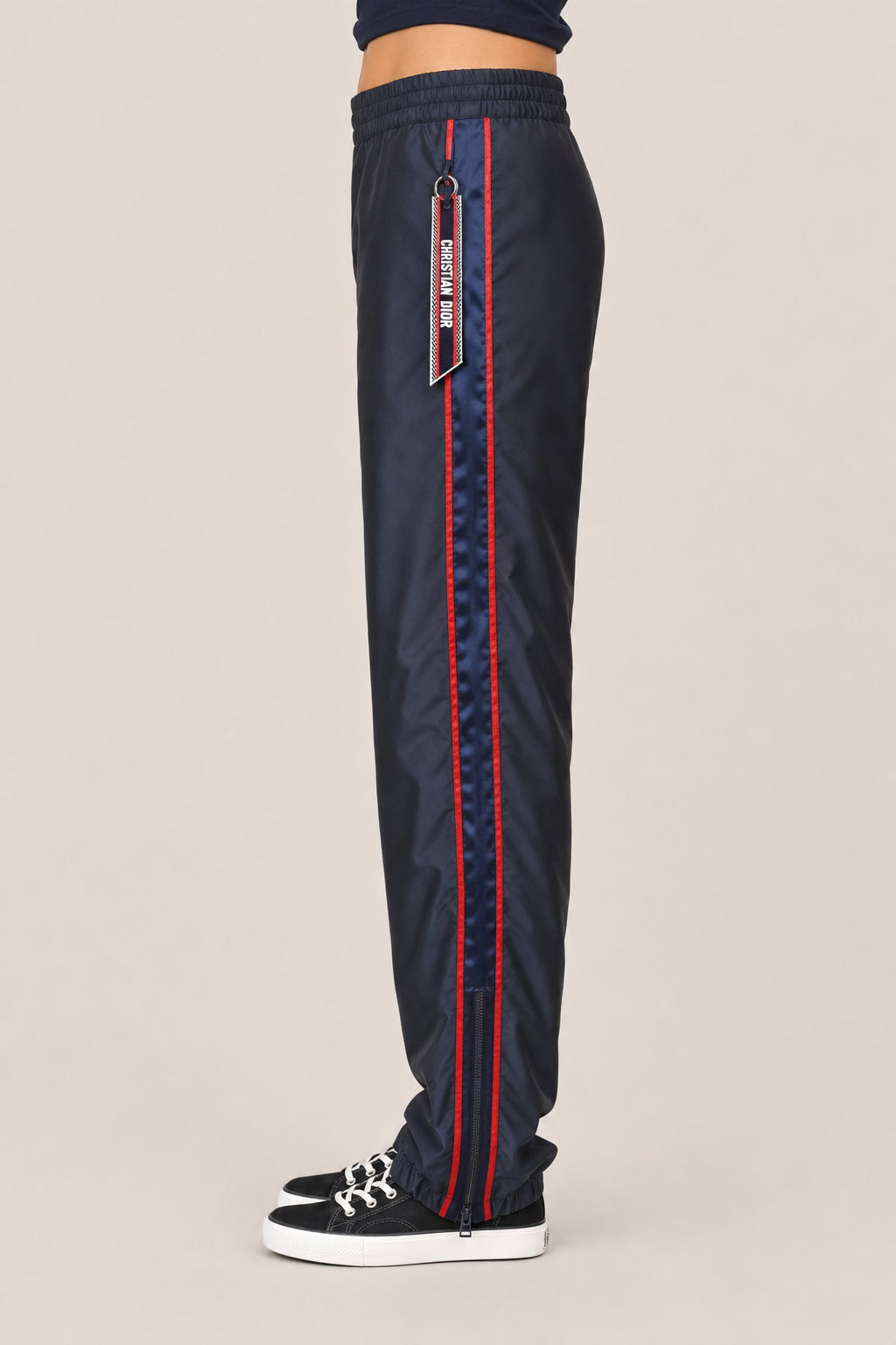 DIOR WOMEN'S NAVY LOGO TRACK TROUSERS