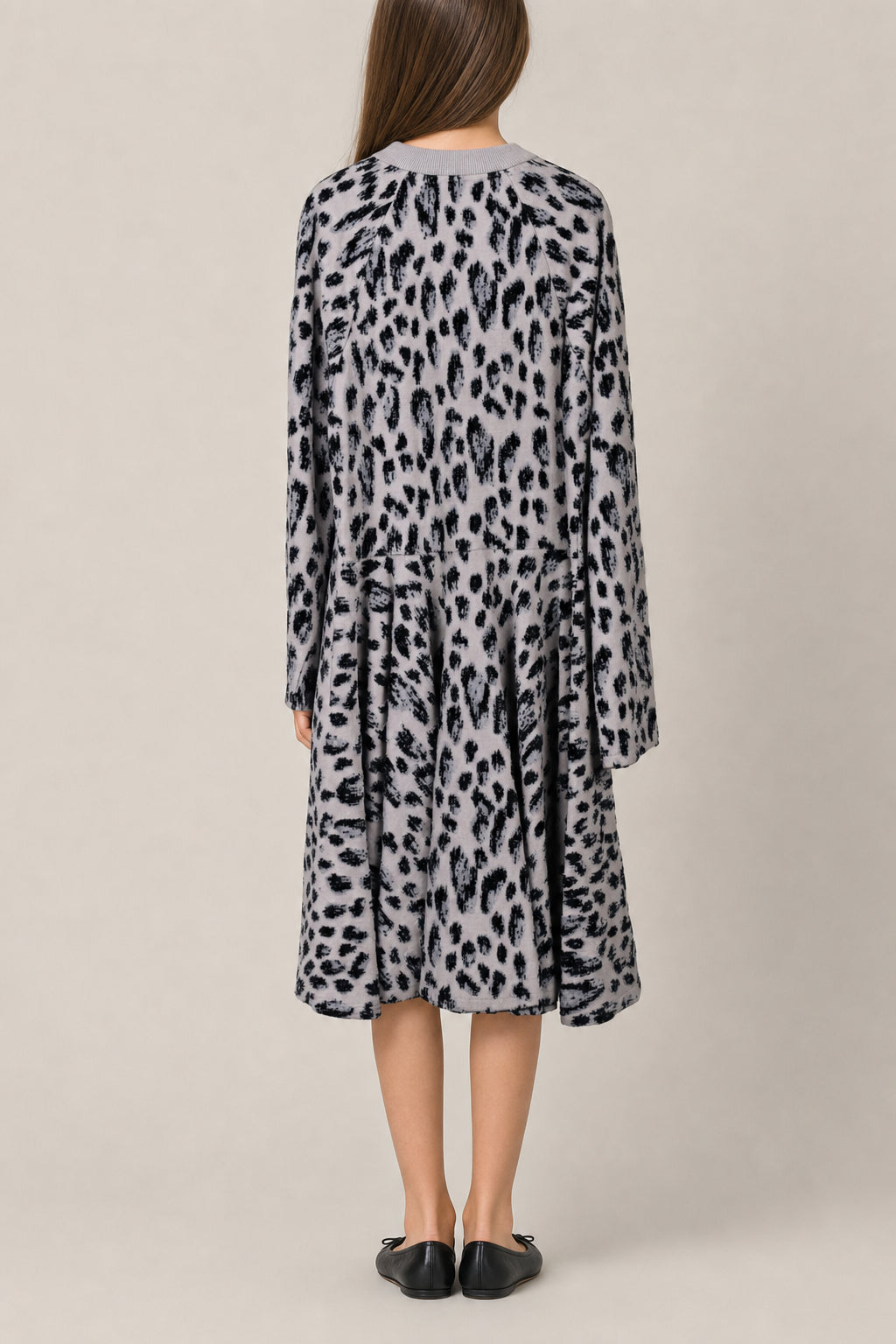 DIOR KIDS'S GREY WOOL PATTERNED DRESS