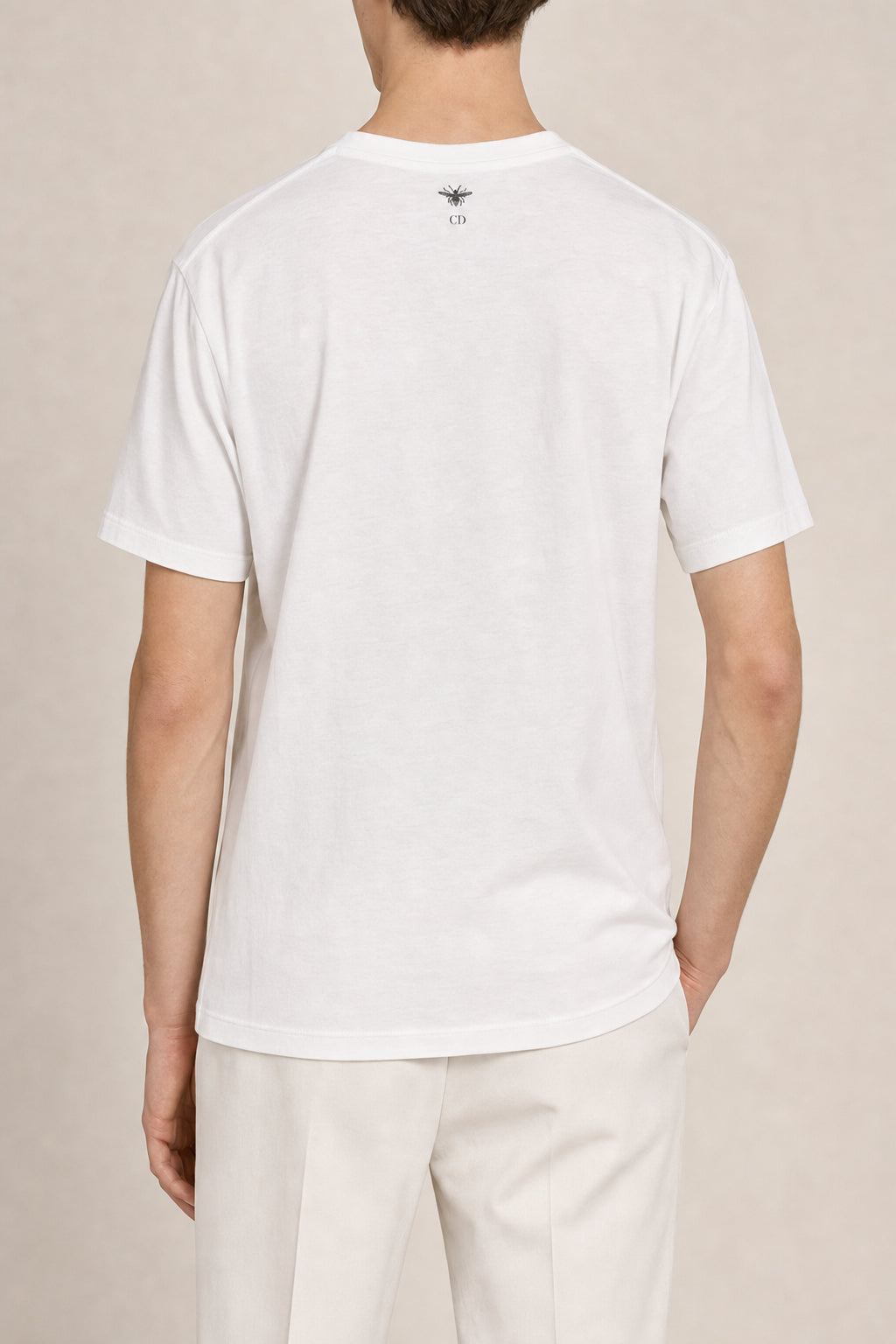 DIOR MEN'S WHITE GRAPHIC PRINT T SHIRT