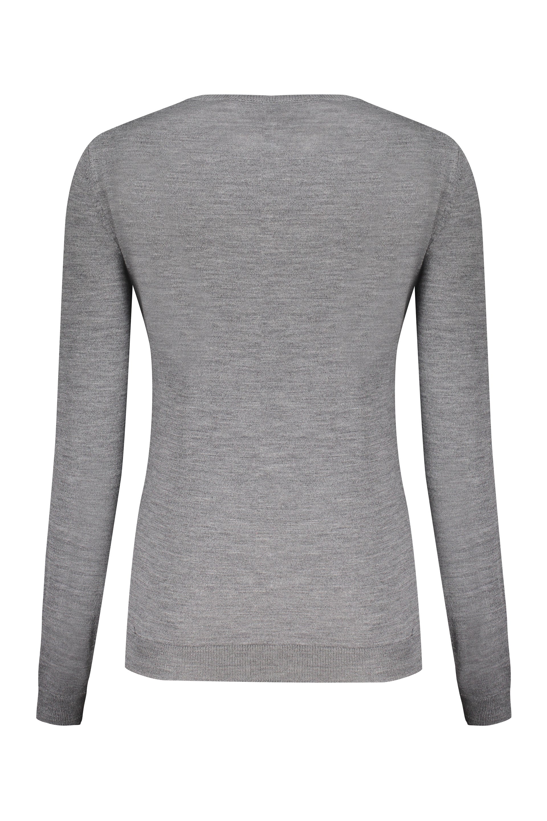 VALENTINO WOMEN'S GREY WOOL LOGO SWEATER