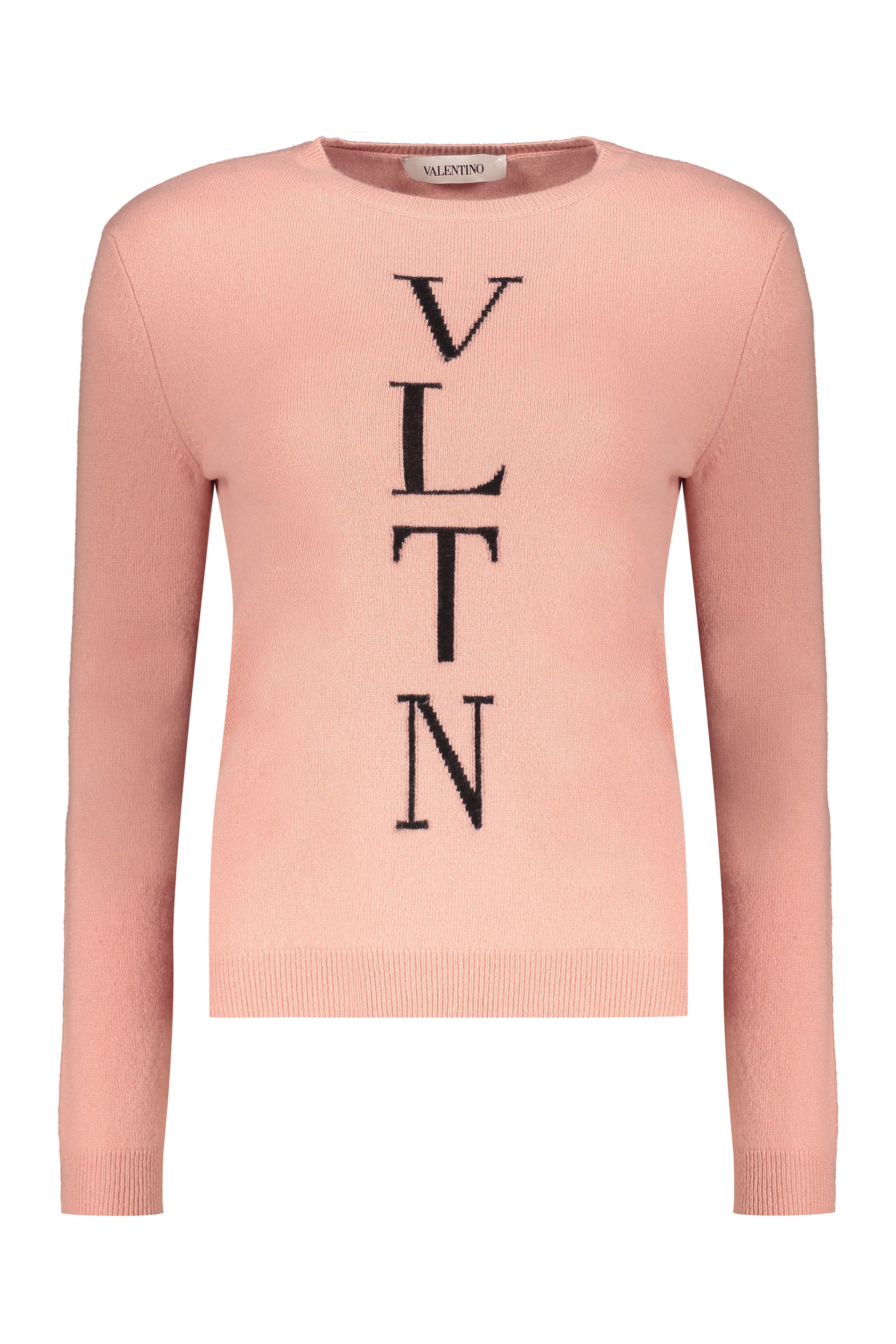 VALENTINO WOMEN'S PINK WOOL CREWNECK SWEATER