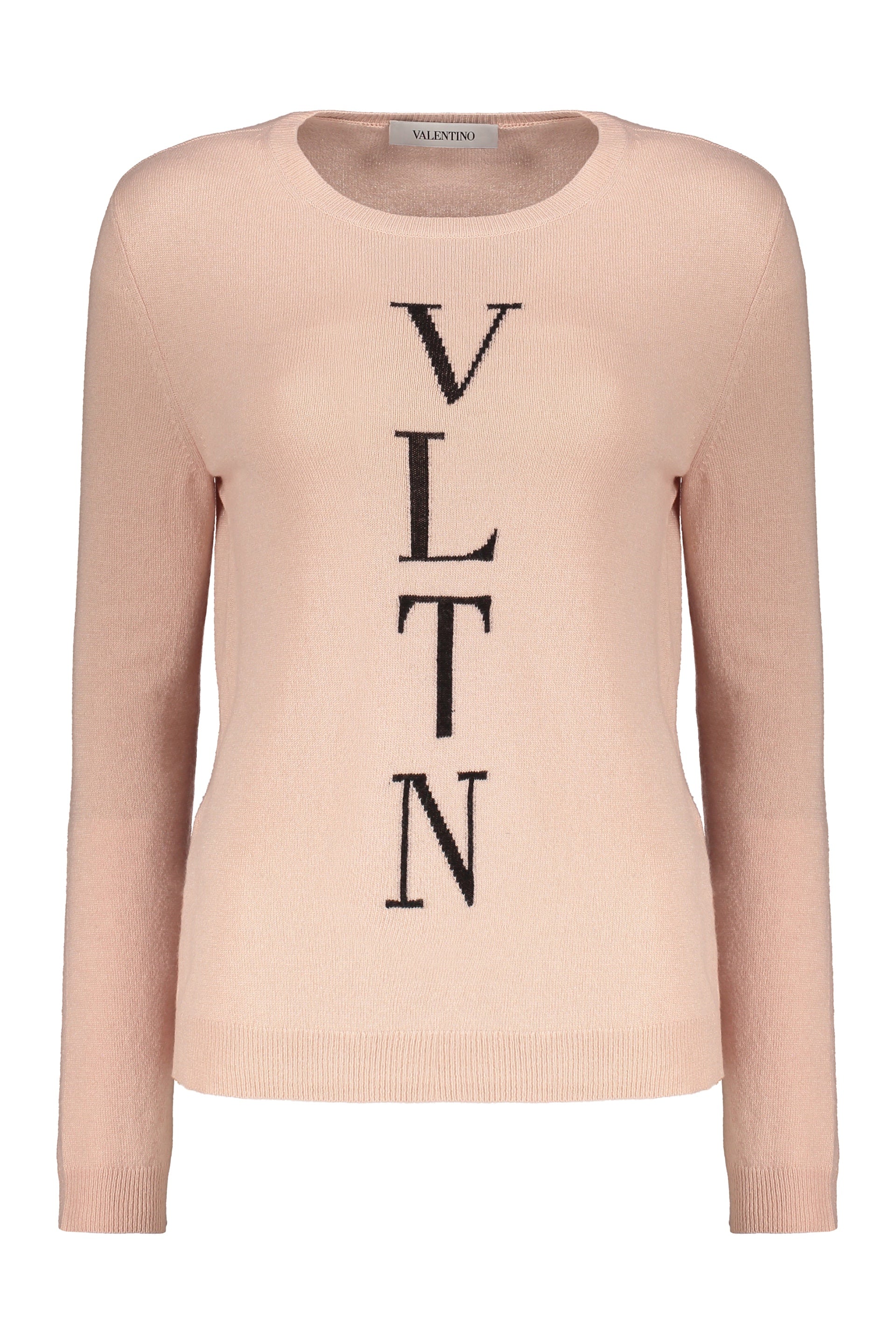 VALENTINO WOMEN'S ROSE WOOL BLEND SWEATER