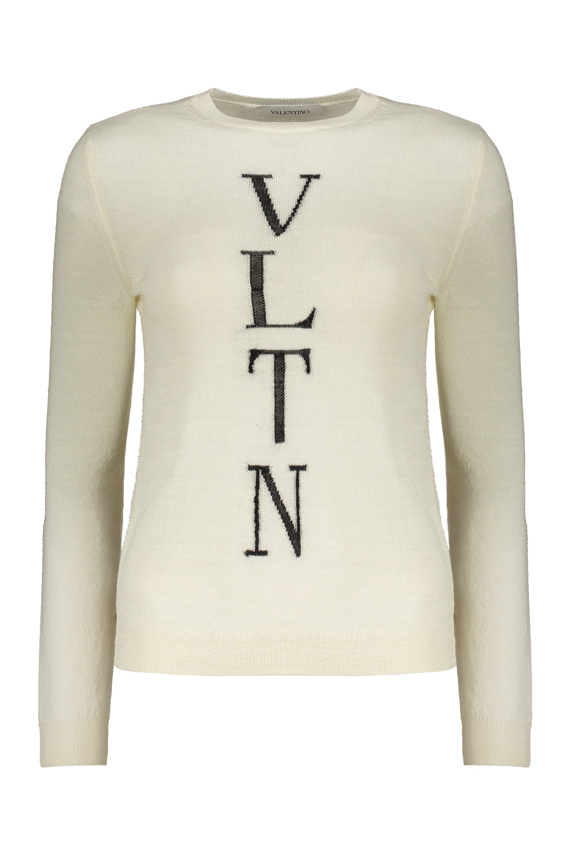 VALENTINO WOMEN'S CREAM WOOL CREWNECK SWEATER
