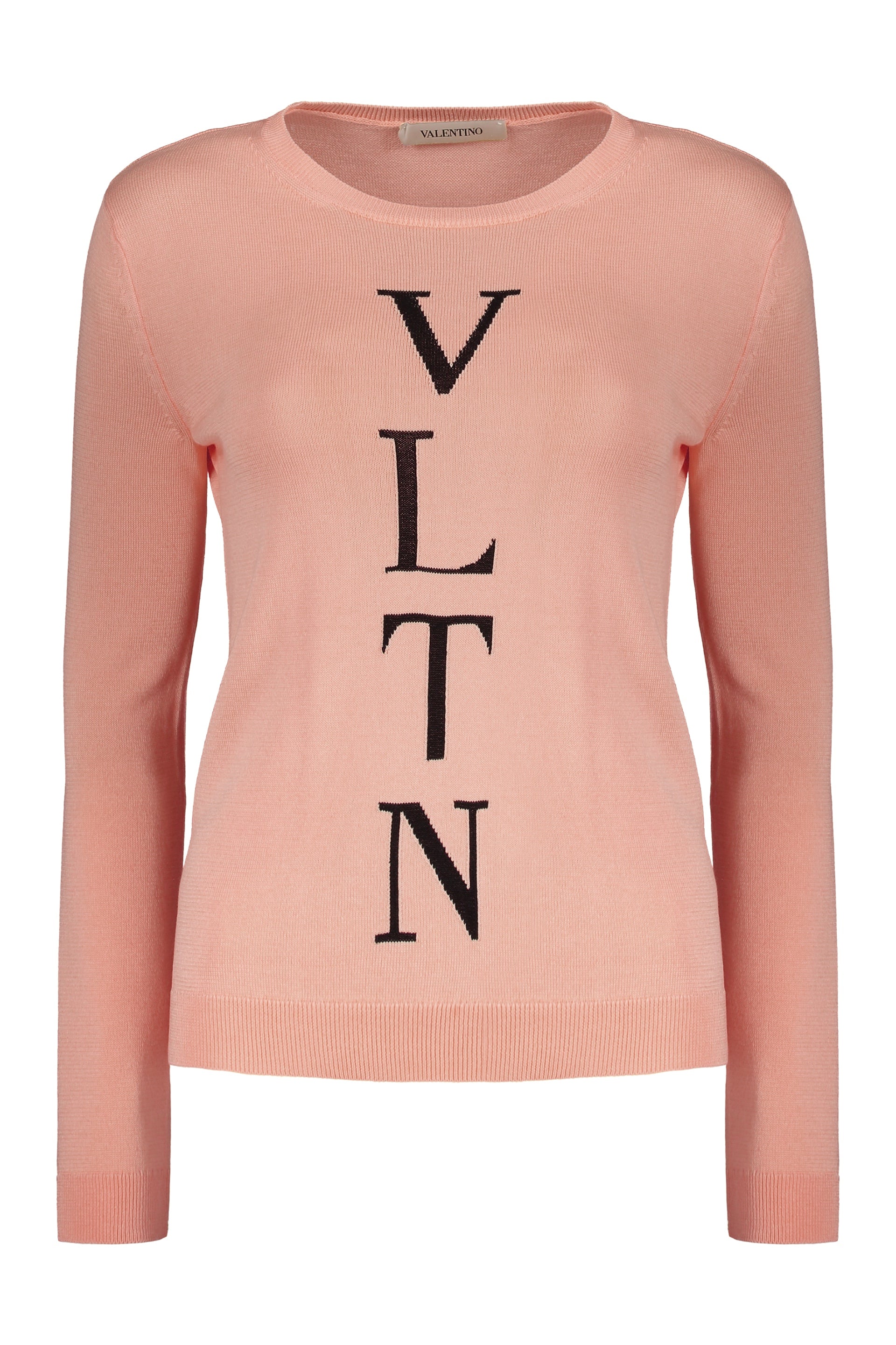 VALENTINO WOMEN'S PINK COTTON CREWNECK SWEATER