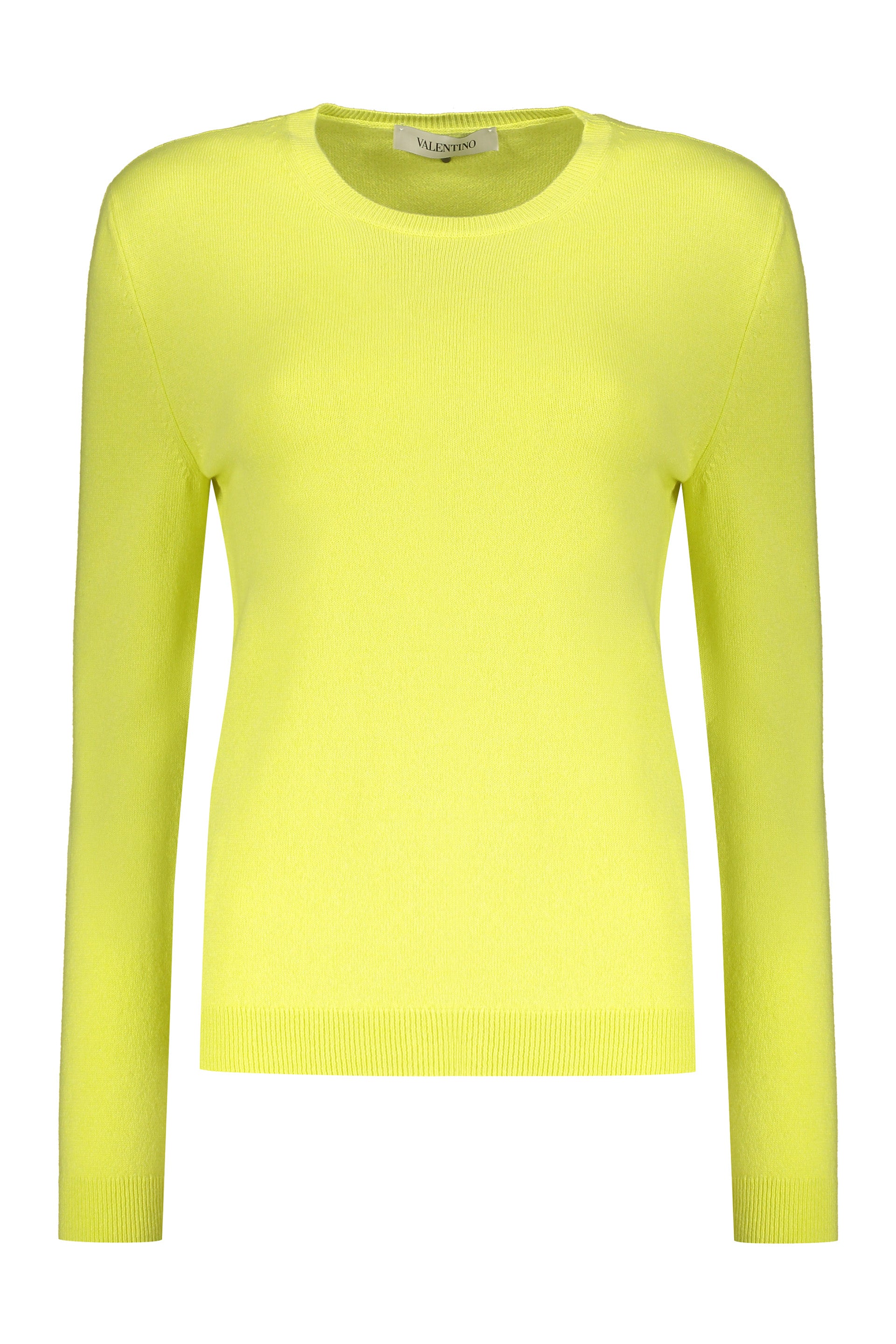 VALENTINO WOMEN'S YELLOW WOOL CREWNECK SWEATER