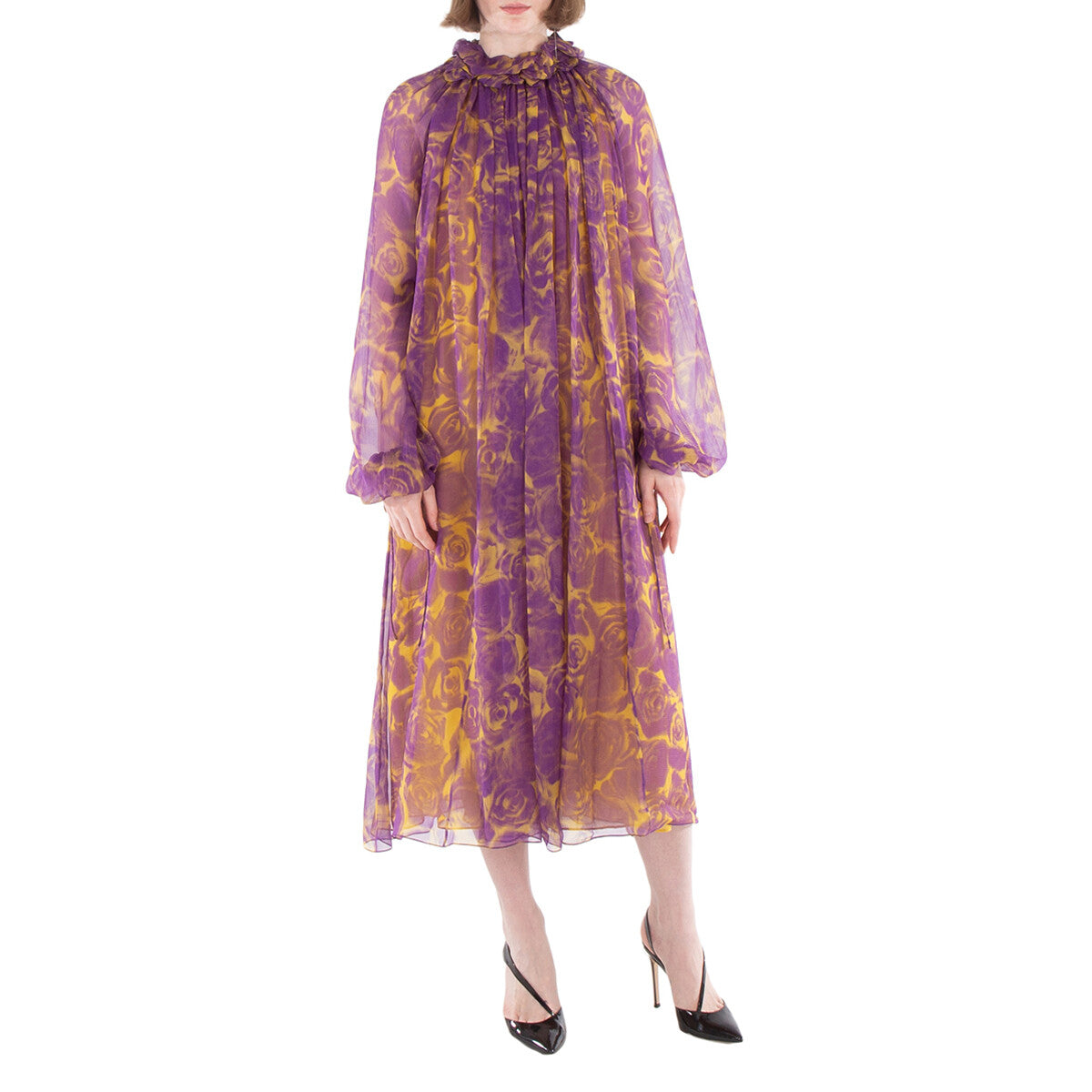 BURBERRY WOMEN'S PURPLE FLORAL PRINT DRESS